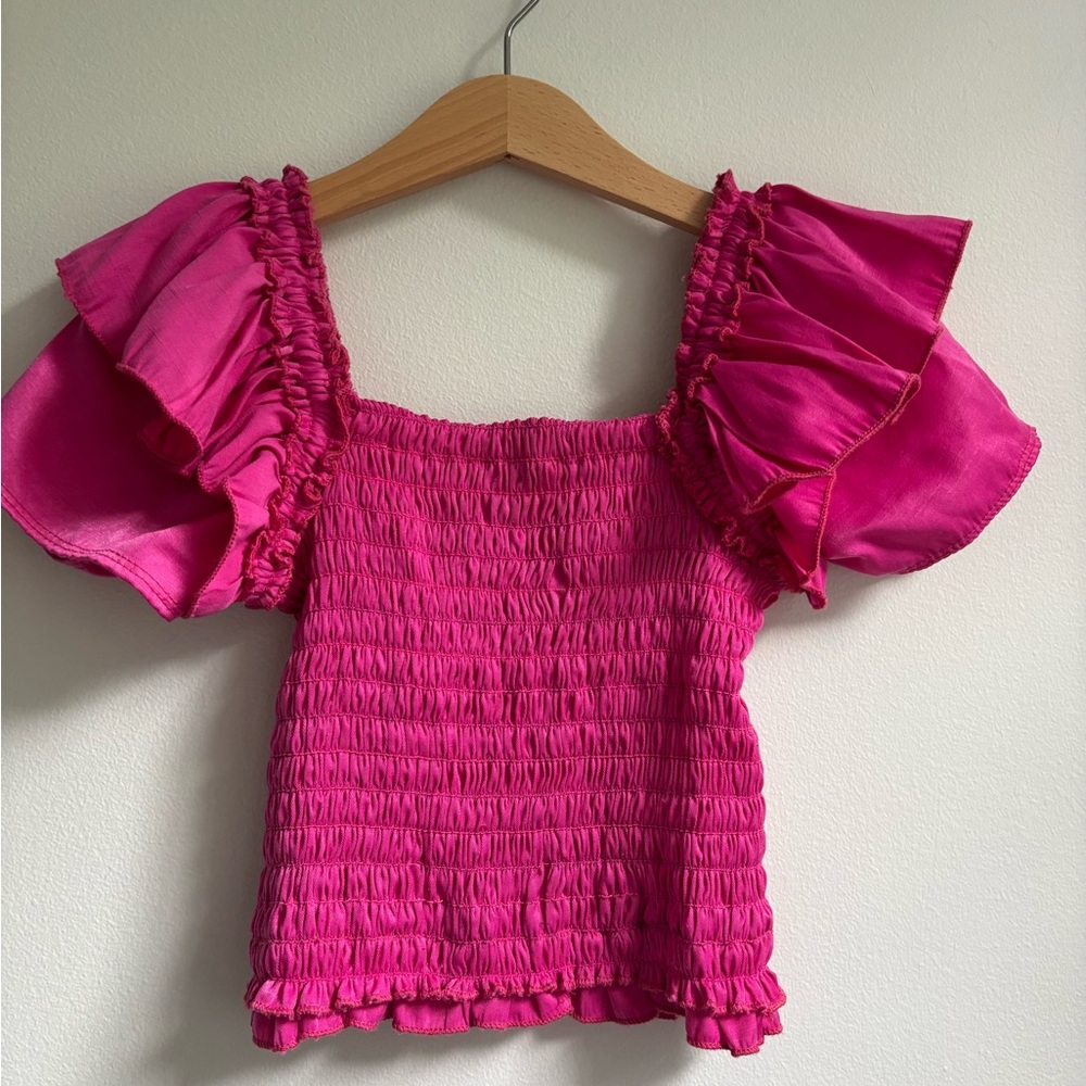 Cheryl Kids Creations Fuchsia Ruffled Blouse
